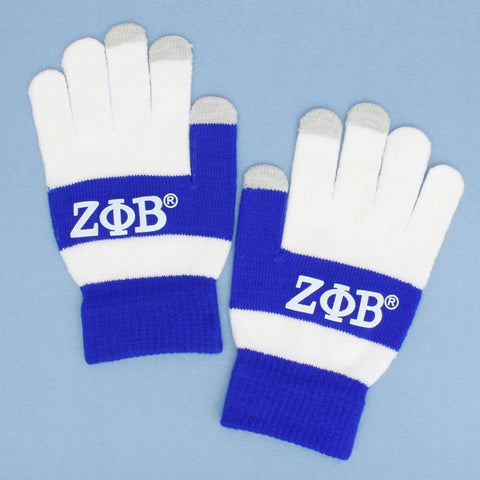 PinktownUSA - ZPB Blue White Touch and Grip Knit Winter Gloves