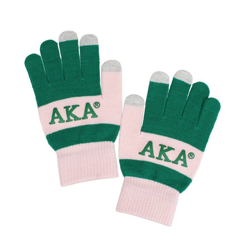 PinktownUSA - AKA Green Finger Touch and Grip Knit Winter Gloves