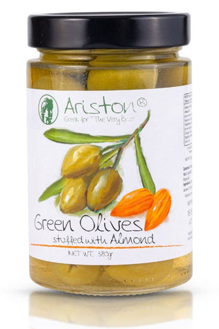 Ariston Specialties - Ariston Green Olives Stuffed Almond-13.40oz