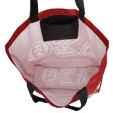 PinktownUSA - DST Sorority Red Large Shopper Tote for Women: Red / Multi Tone / 20 x 5.5 x 15.5 inches