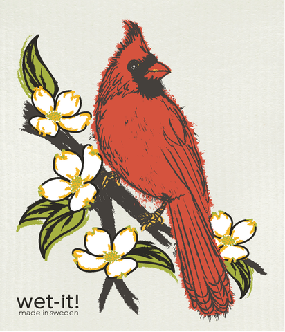 Wet-it! - Northern Red Cardinal Swedish Cloth