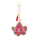 PinktownUSA - AKA Sorority Fuchsia Ivy Padded Keychain: Fuschia / Gold / 7 x 3.5 inches