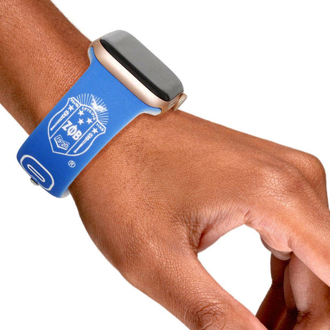 PinktownUSA - ZPB Sorority Blue White 1920 Watch Band Strap: Blue and White / Rhodium / Adjustable