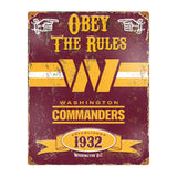 Party Animal - Washington Commanders Embossed Metal Sign