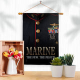 Two Group Flag Co - Dress Blue Marine Armed Forces Military Corps Decor Flag: Garden Flag 13" x 18.5" Only / Double Sided-Thick Fabric
