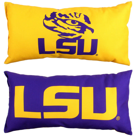 Everything Comfy - LSU Tigers 2 Sided Bolster Travel Pillow, 16" x 6", Made in the USA