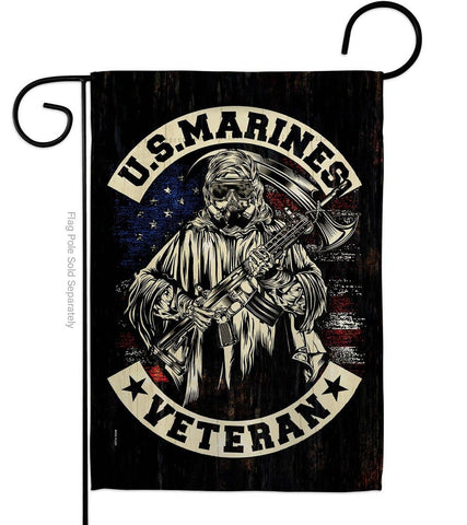 Two Group Flag Co - Marines Veteran Armed Forces Military Marine Corps US Flag: Garden Flag 13" x 18.5" Only / Double Sided-Thick Fabric