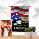 Two Group Flag Co - We will Never Forget Armed Forces Veteran Decor Flag: Garden Flag 13" x 18.5" Only / Double Sided-Thick Fabric