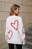 Suhkasana - Heart Print Pullover Sweater Size: S