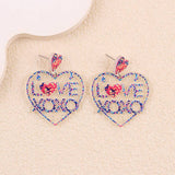 Suhkasana - Valentine Glitter Heart Acrylic Statement Earrings