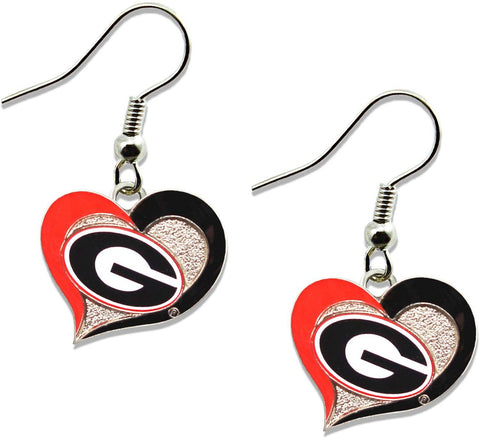Aminco USA - NCAA Georgia Bulldogs Swirl Heart Earrings