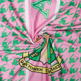 PinktownUSA - AKA Pink Green Houndstooth Fashion Shawl Scarf: Pink and Green / Multi Tone / 74 x 28 inches