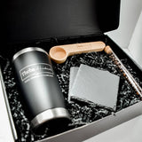 Theba Handmade - Luxury Gift Box- Morning Brew: Black Initial Gift Tag / White