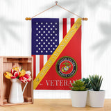Two Group Flag Co - Home of Marine Corps Armed Forces Military USA Veteran Flag: Garden Flag 13" x 18.5" Only / Double Sided-Thick Fabric