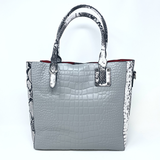 YOUZEY - Crossbody Tote Python Print 3 Piece Set: Red