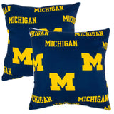 Everything Comfy - Michigan Wolverines Decorative Pillow: White / Pair