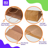 INCA PAPER - (10 pc) 10" x 5" x 13" Kraft Paper Bags