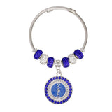 PinktownUSA - ZPB Greek Merch Bead and Charm Cable Bracelet: Color: Blue and White / Plating: Rhodium / Size: Adjustable