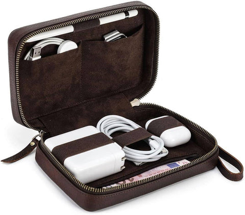 VIGOR - Travel Tech Case Leather Electronics Accessories Storage Box: 1 Bag