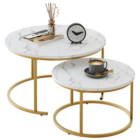Three Star IM/EX Inc. - 31.5X17.5 & 23.5X13.5 2-PC SET OF COFFEE TABLE IN WHITE