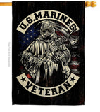 Two Group Flag Co - Marines Veteran Armed Forces Military Marine Corps US Flag: Garden Flag 13" x 18.5" Only / Double Sided-Thick Fabric