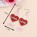 Suhkasana - Valentine Glitter Heart Acrylic Statement Earrings
