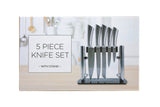 YOUZEY - 5-Piece Stainless Steel Knife Set with Stand