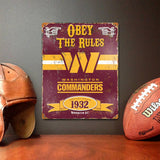 Party Animal - Washington Commanders Embossed Metal Sign