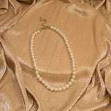 SP Sophia Collection - Elegant 16-inch 8mm Single Strand Pearl Necklace: Cream