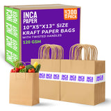 INCA PAPER - (10 pc) 10" x 5" x 13" Kraft Paper Bags