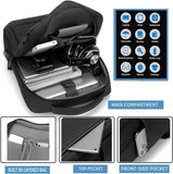 VIGOR - Luxury mens waterproof business Computer usb school backpack: 1 Back Pack Bag