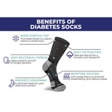 Extreme Fit Wholesale - 2-Pairs: Non-Binding Loose Fit Cotton Diabetic Crew Socks