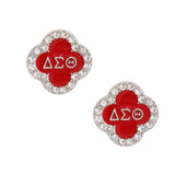 PinktownUSA - Red Sorority Studs: Red / Rhodium / 1 x 1 inches