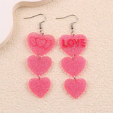 Suhkasana - Valentine Glitter Heart Acrylic Statement Earrings