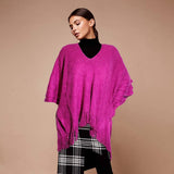 PinktownUSA - Berry Purple Crochet Poncho