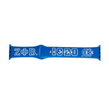 PinktownUSA - ZPB Sorority Blue White 1920 Watch Band Strap: Blue and White / Rhodium / Adjustable