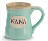 MINT GREEN NANA/MESSAGE PORCELAIN MUG