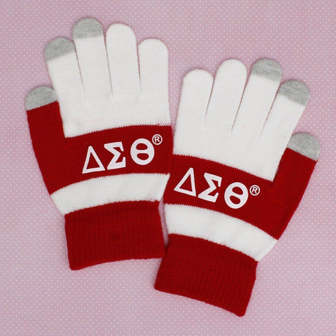 PinktownUSA - DST Red White Touch and Grip Knit Winter Gloves