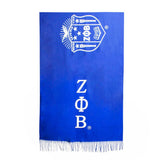 PinktownUSA ZPB Sorority Blue Shield Fashion Shawl Scarf: Blue and White/ Multi Tone/ 74 x 28 inches