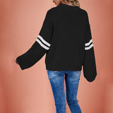 Suhkasana - Pink Heart Contrast Knit Sweater Womens Valentine Pullover Size: S