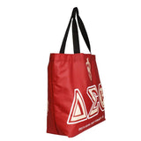 PinktownUSA - DST Sorority Red Large Shopper Tote for Women: Red / Multi Tone / 20 x 5.5 x 15.5 inches