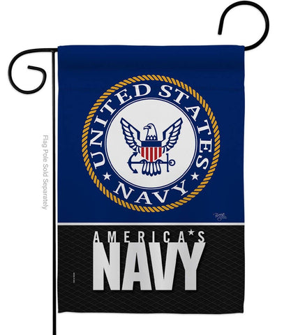 Two Group Flag Co - America Navy Armed Forces Military Decor Flag: Garden Flag 13" x 18.5" Only / Double Sided-Thick Fabric