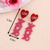 Suhkasana - Valentine Glitter Heart Acrylic Statement Earrings