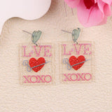 Suhkasana - Valentine Glitter Heart Acrylic Statement Earrings