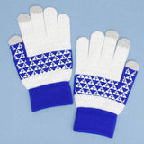 PinktownUSA - ZPB Blue White Touch and Grip Knit Winter Gloves