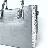 YOUZEY - Crossbody Tote Python Print 3 Piece Set: Red