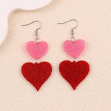 Suhkasana - Valentine Glitter Heart Acrylic Statement Earrings