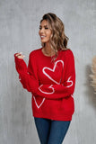 Suhkasana - Heart Print Pullover Sweater Size: M