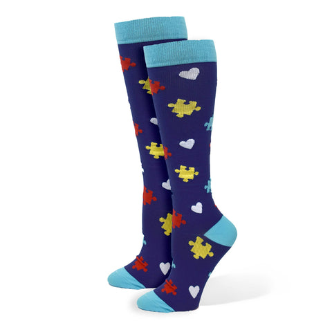 Think Medical Wholesale - Fashion Compression Autism Awareness  Socks