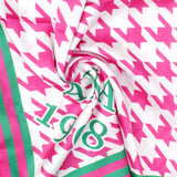 PinktownUSA - AKA Sorority Houndstooth Square Scarf for Women: Pink and Green / Multi Tone / 35.5 inches